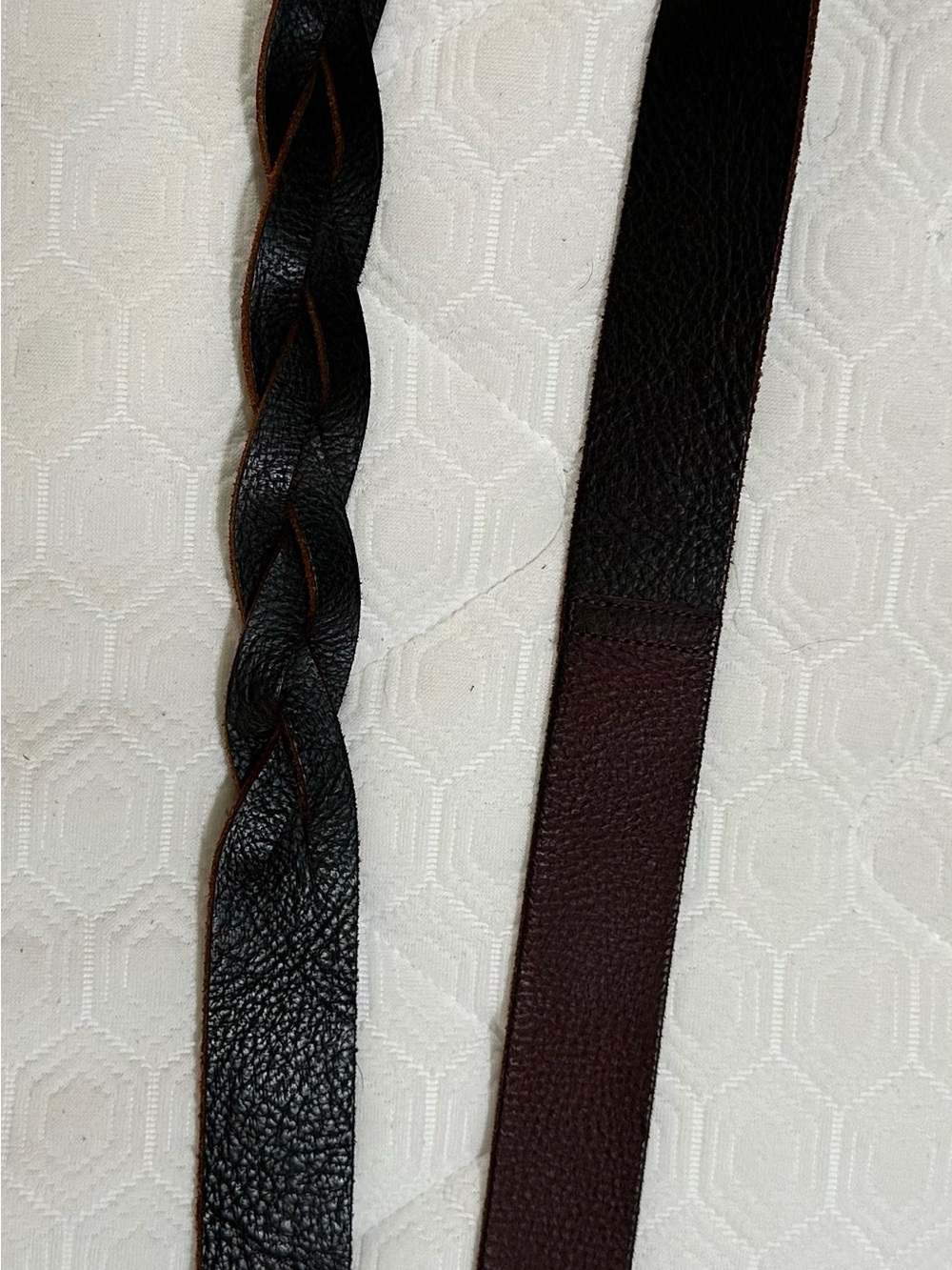 Womenโs Braided Leather Belt Strap - Chocolate Brown